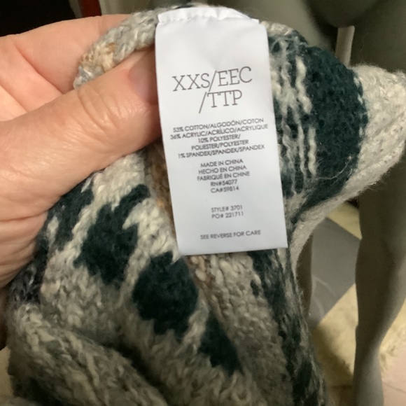 CAbi 3701 Shetland Cardigan Open Fringed Size XXS - Picture 10 of 10